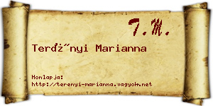 Terényi Marianna névjegykártya